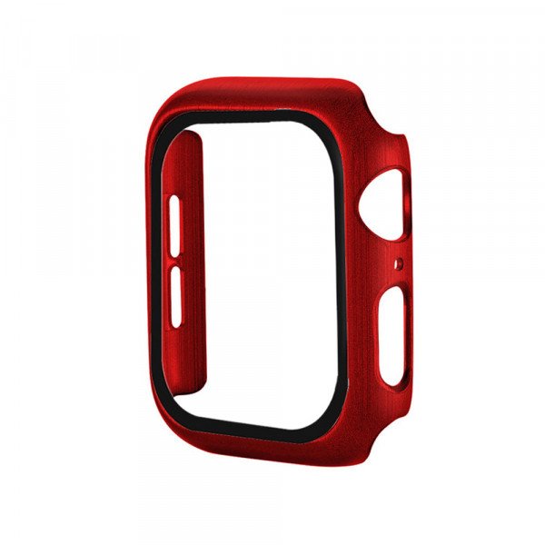 Wholesale Apple Watch Series 6/5/4/SE Hard Full Body Case with Tempered Glass 40MM (Matte Red)